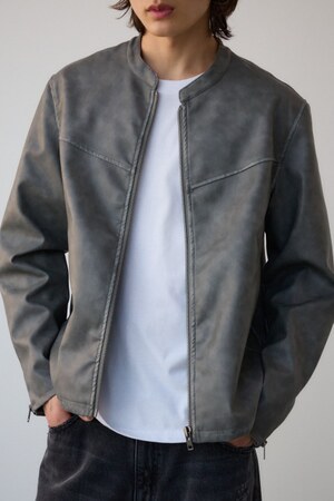 ヴィンテージフェイクレザーライダースブルゾン