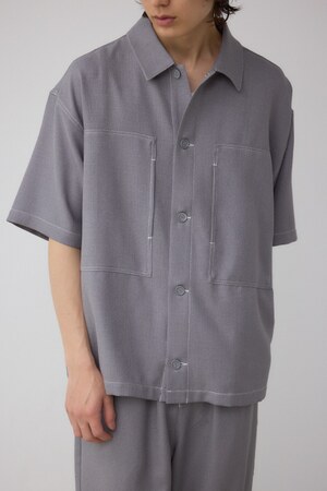 アウトステッチブッチャーシャツ