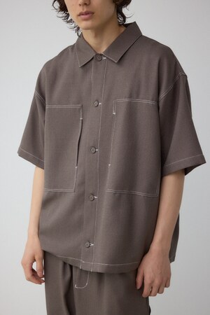 アウトステッチブッチャーシャツ
