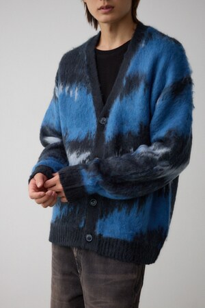 総柄モヘアライクカーディガン