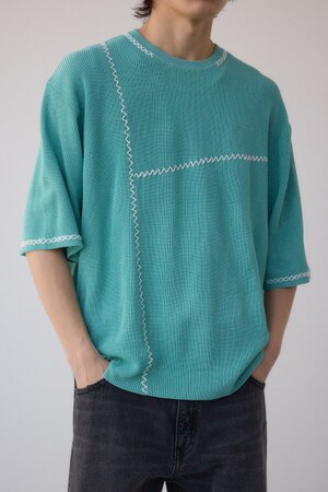 ブランケットステッチリラックスニット