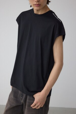 recto ノースリーブトップス　ブラック tops-02480 バックツイストノースリーブ ホワイト ブラック | L