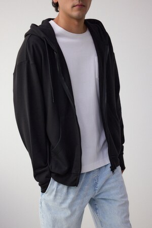 サムホールジップパーカー