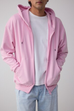 サムホールジップパーカー