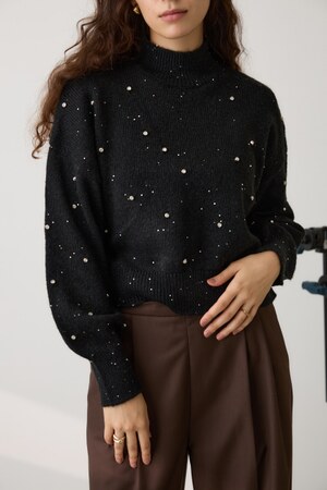 ラインストーンニット