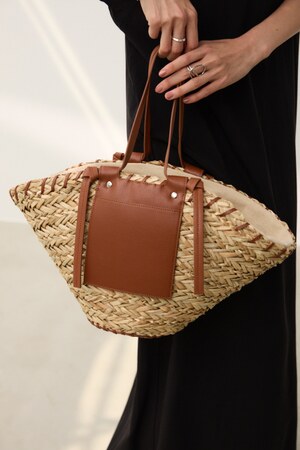 ポケ付かがり水草カゴバッグ