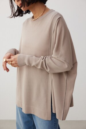 サイドラインアシンメトリーポンチョ