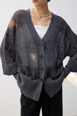 コードヤーンメッシュカーディガン