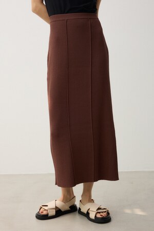 リブ切り替えニットスカート