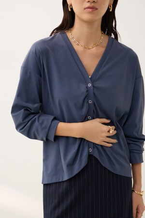 バックオープンギャザーカーディガン