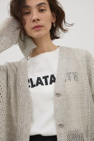 プレッツェルパターンメッシュカーディガン