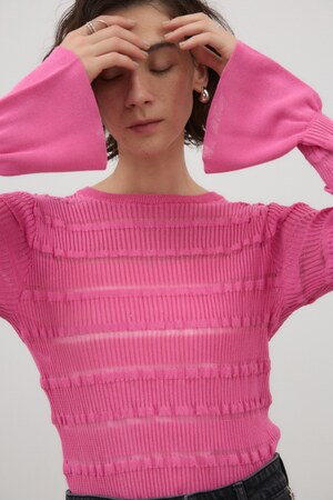 ベルスリーブランダムリブプルオーバー