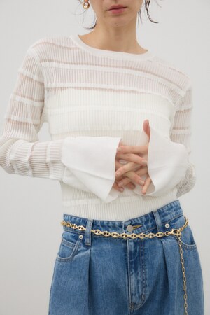 ベルスリーブランダムリブプルオーバー