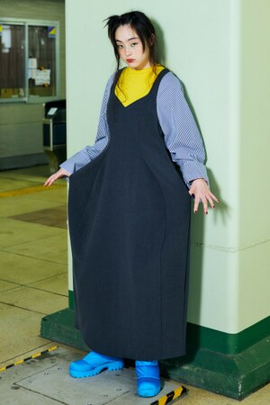 ENFOLD STRIPLE DOCKING DRESS