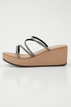 コードストラップウェッジヒールサンダル