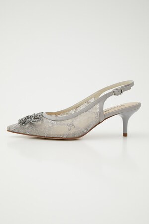 プリモビーズレーシースリングパンプス