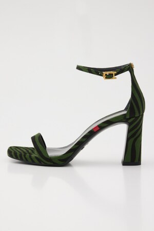 ゼブラーレンスレンダーヒールサンダル