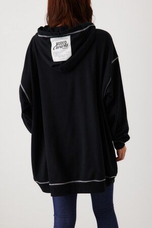 カラーステッチパーカーワンピース