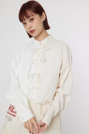 リボンクロップドシャツ