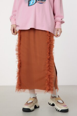 チュールフリルラインスカート