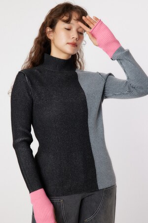 BLOCK COLOR KNIT TOPS