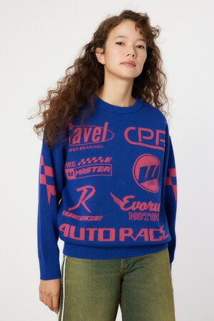 オートレースニットトップス