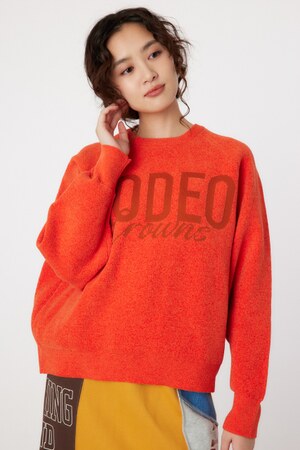 モールエンボスロゴニットトップス