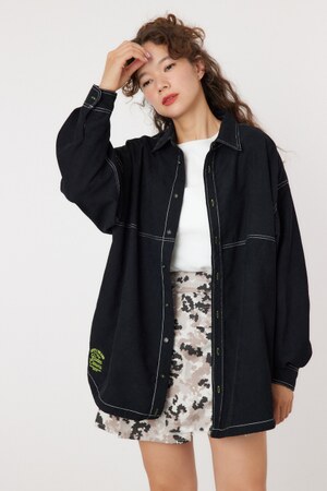 コーデュロイステッチドロストシャツチュニック