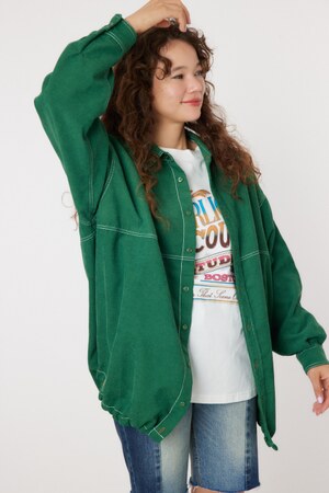 コーデュロイステッチドロストシャツチュニック