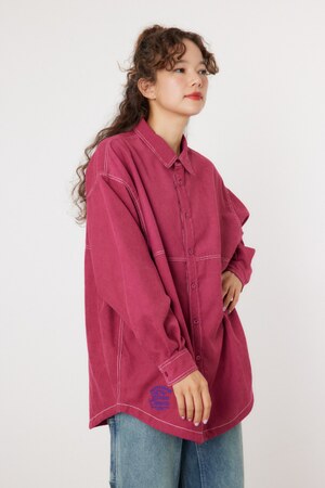 コーデュロイステッチドロストシャツチュニック