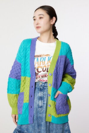 Custom ケーブルニット カーディガン