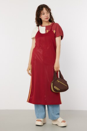 メッシュ切り替えラインキャミワンピース