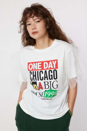 ONE DAY 袖チュールトップス