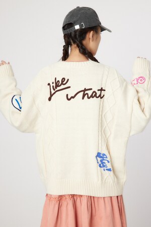 EMB MOTIFSケーブルカーディガン