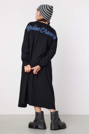 デニムアップリケロゴワンピース