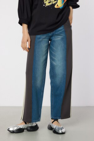 カスタムトラックデニムパンツ