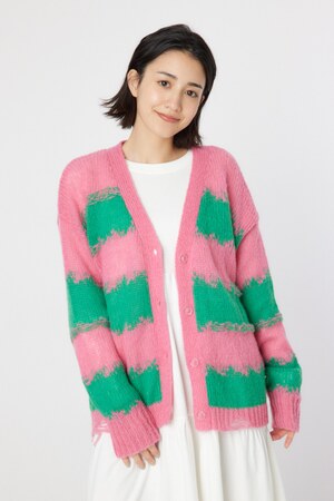 Grunge Border Knit カーディガン