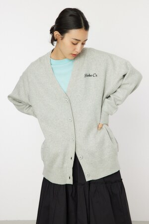 スウェットライクドッキングニットカーディガン