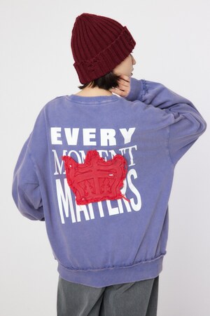 ダメージCROWNアップリケスウェット