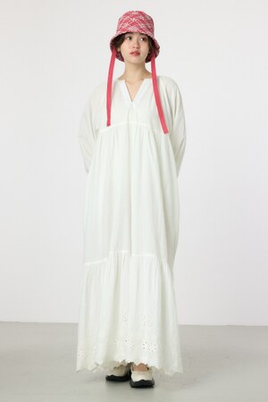 コットンレーススカラップワンピース