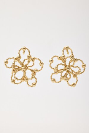 フラワービーズイヤリング