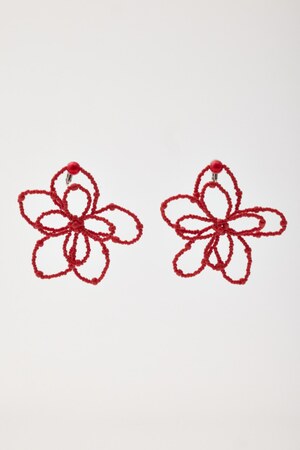 フラワービーズイヤリング