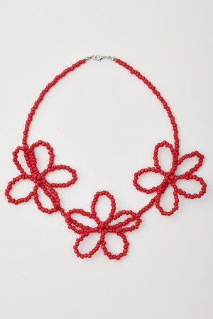 フラワービーズネックレス