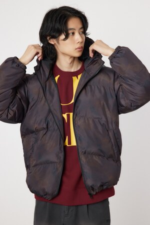 mottled pattern padding ジャケット