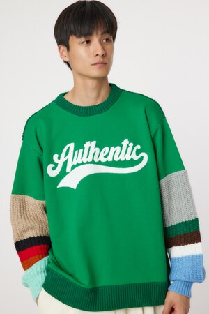 border sleeve ニット