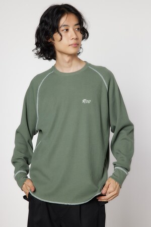 ステッチワークロングスリーブトップス