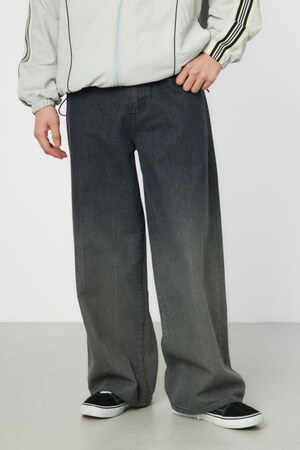 フェードワイドデニムパンツ