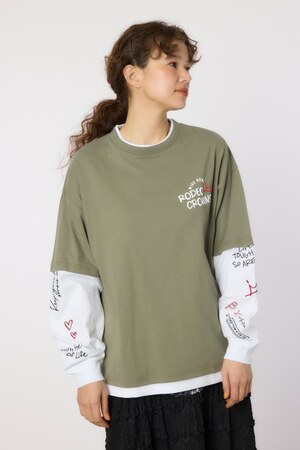 【UNISEX】フェイクレイヤードロングスリーブTシャツ