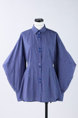 volume sleeves shape shirt｜M｜D/BLU｜shirts and blouses 
