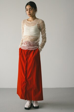 ベロアジップストレートスカート